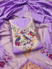 AE-021 – Multicolor Bird Motif Paithani Suit Set
