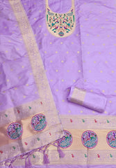 AE-012 – Royal Peacock Garden Paithani Silk Suit Set