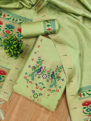 AE-004 – Soft Silk Unstitched Paithani Suits