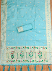 AE-015 – Royal Elephant Paithani Unstitched Suit