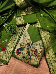 AE-021 – Multicolor Bird Motif Paithani Suit Set