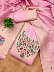 AE-012 – Royal Peacock Garden Paithani Silk Suit Set