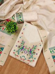 AE-004 – Soft Silk Unstitched Paithani Suits