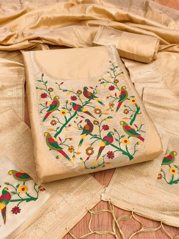AE-006 – Designer Parrot Pattern Paithani Suit