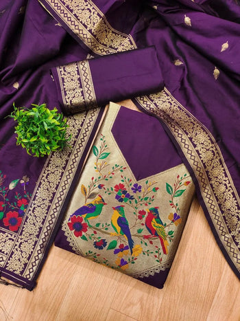 AE-021 – Multicolor Bird Motif Paithani Suit Set
