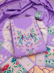 AE-004 – Soft Silk Unstitched Paithani Suits