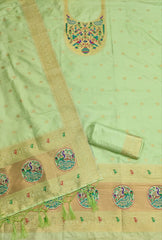 AE-012 – Royal Peacock Garden Paithani Silk Suit Set