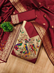 AE-021 – Multicolor Bird Motif Paithani Suit Set