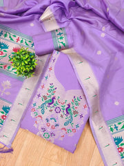 AE-004 – Soft Silk Unstitched Paithani Suits
