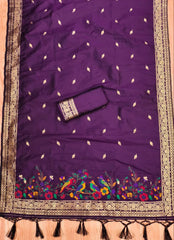 AE-021 – Multicolor Bird Motif Paithani Suit Set
