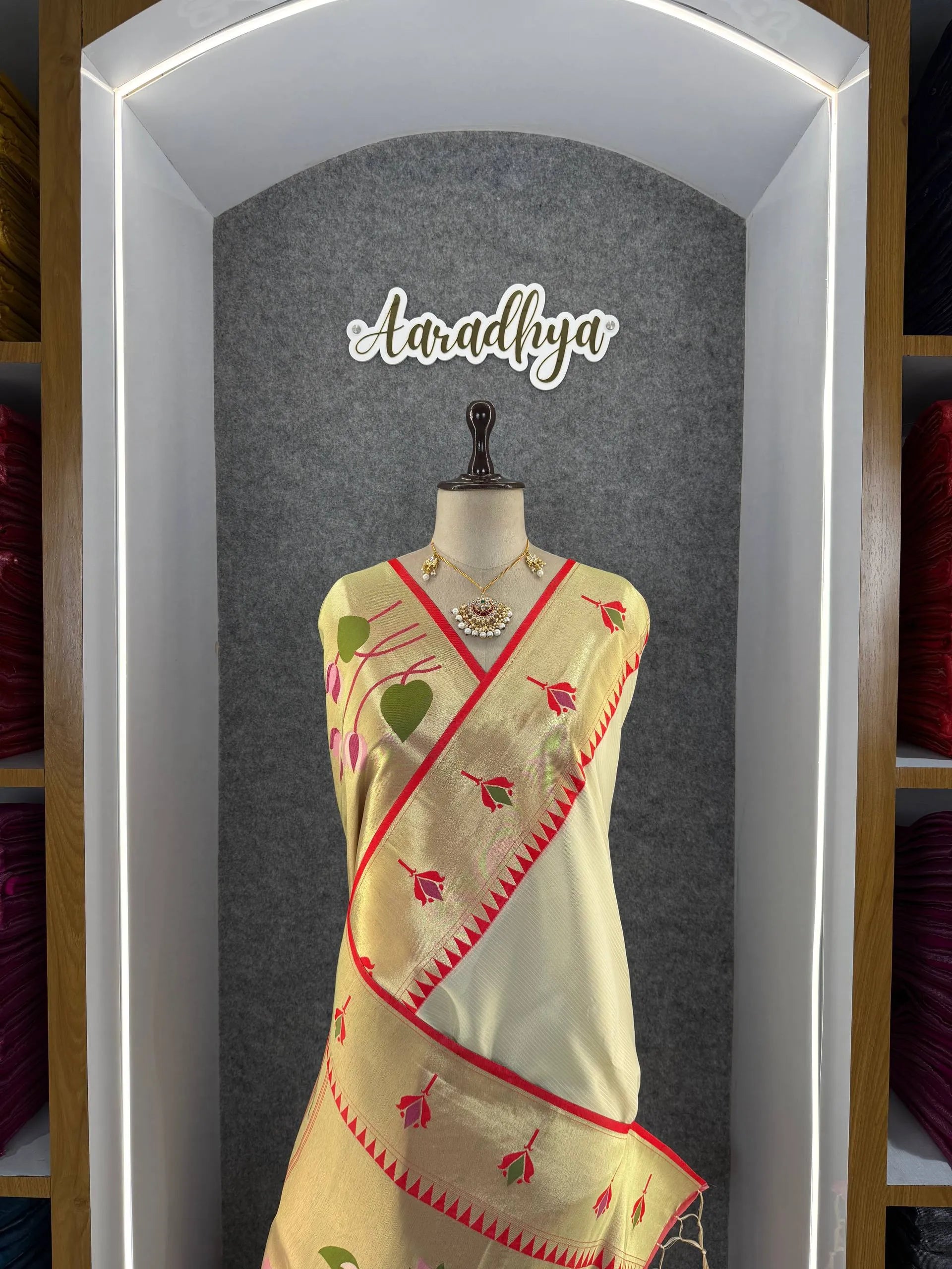 Soft Kanchipuram Tissue Paithani Lotus Silk Saree