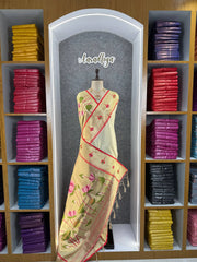 Soft Kanchipuram Tissue Silk Lotus Paithani Saree