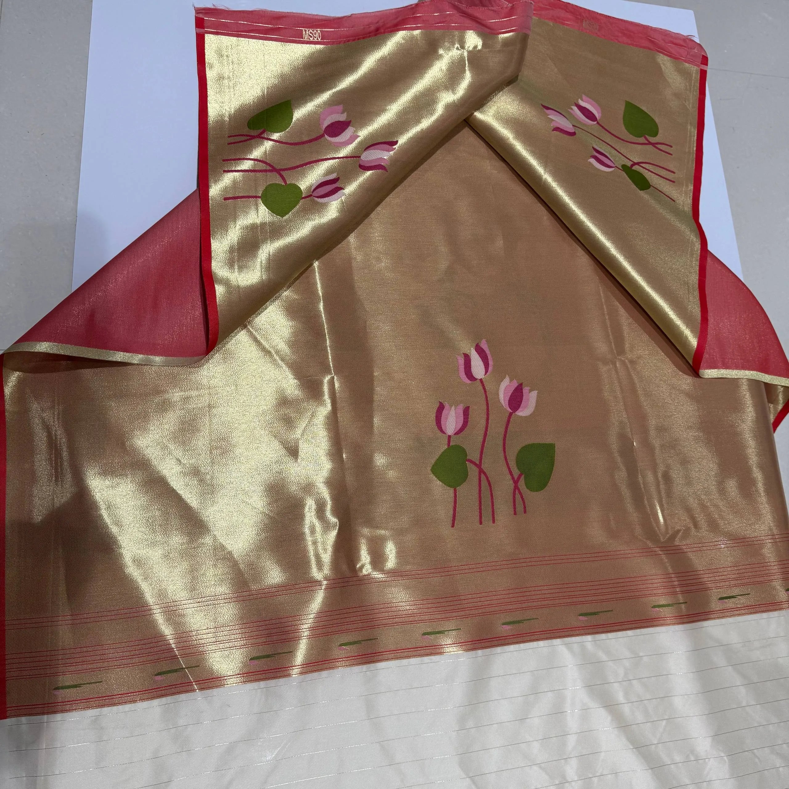 Soft Kanchipuram Tissue Paithani Lotus Silk Saree