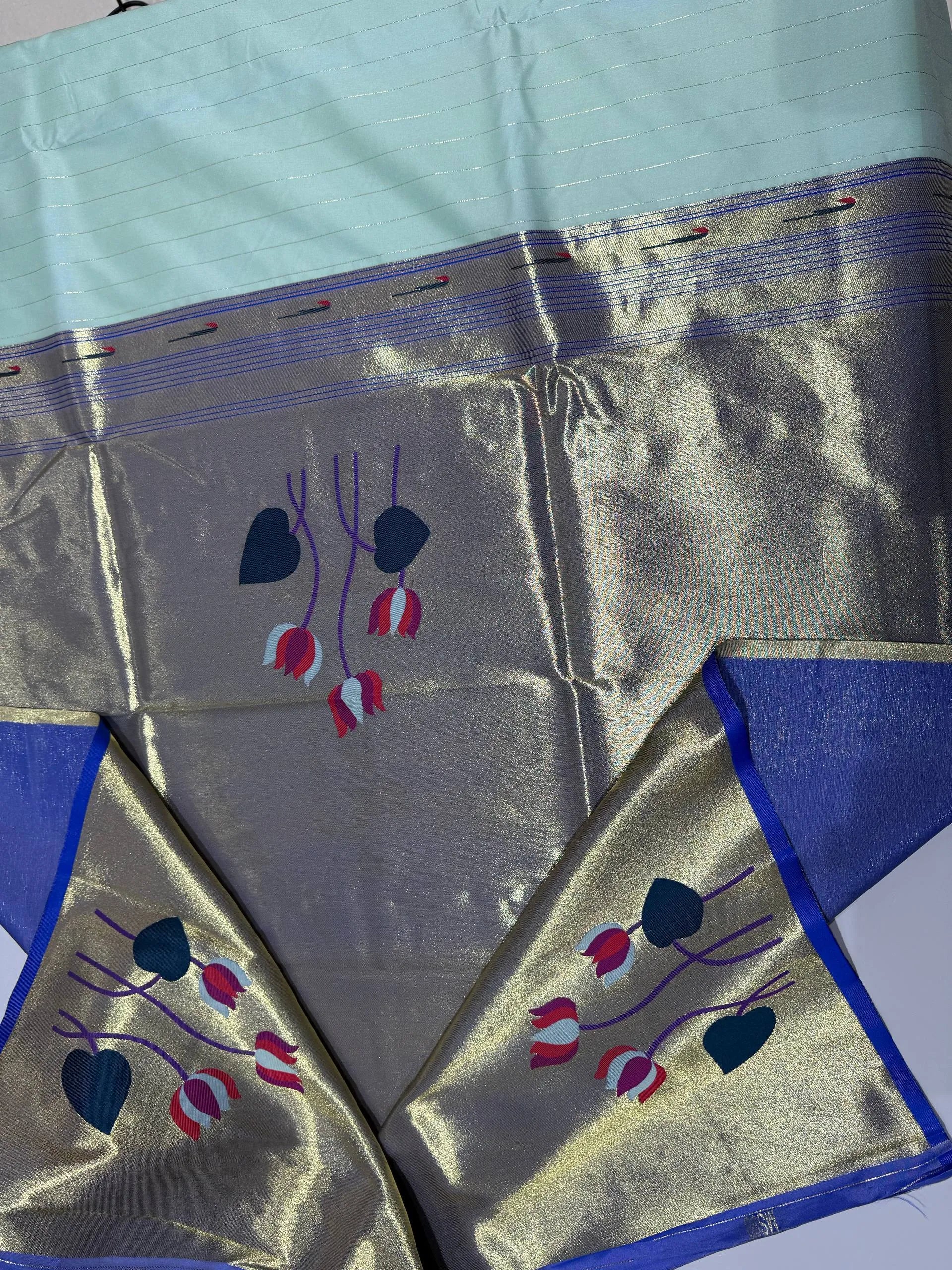 Soft Kanchipuram Tissue Paithani Lotus Silk Saree