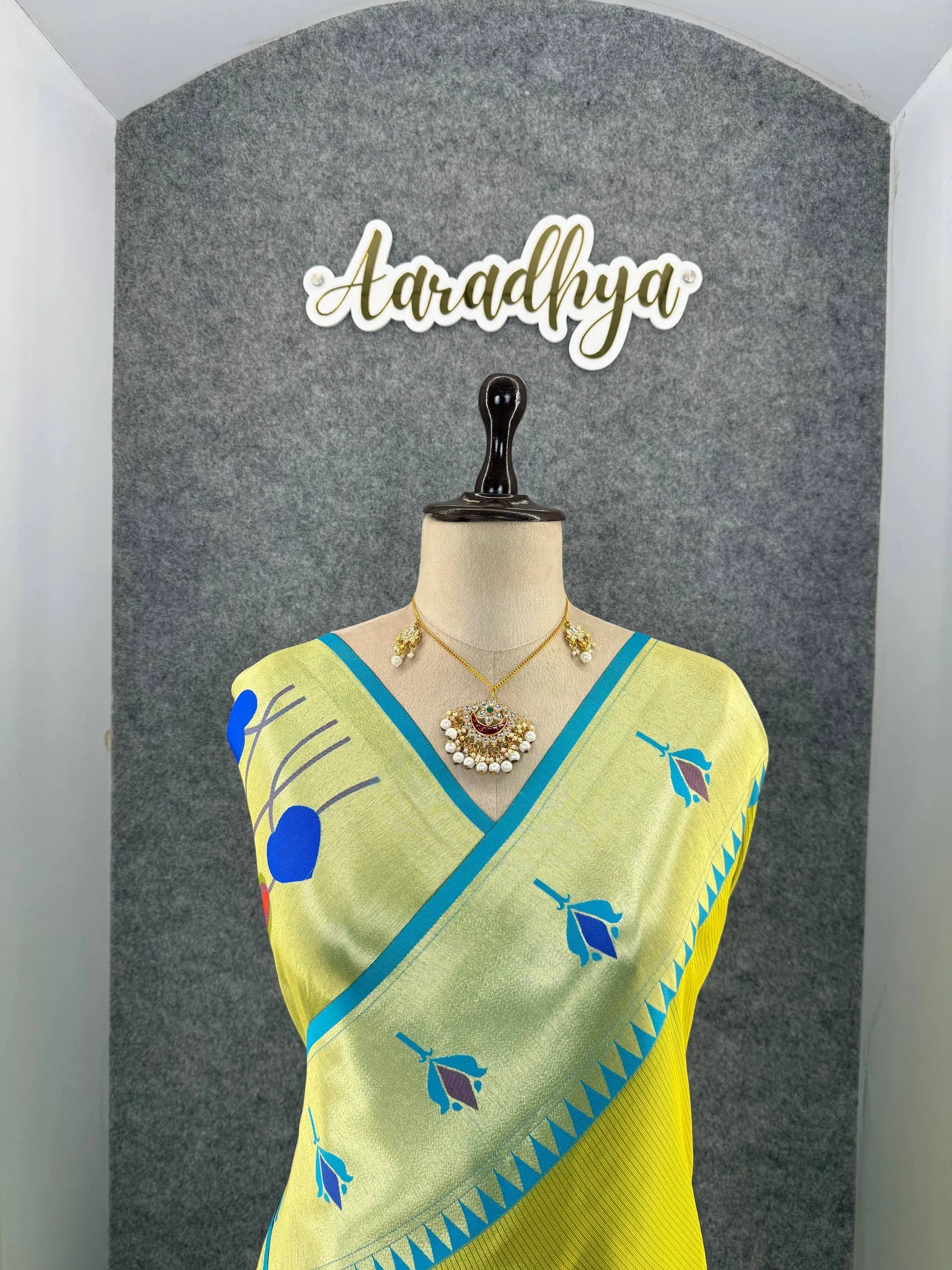 Soft Kanchipuram Tissue Paithani Lotus Silk Saree