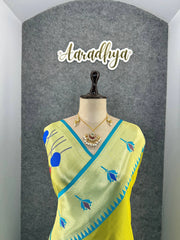 Soft Kanchipuram Tissue Silk Lotus Paithani Saree