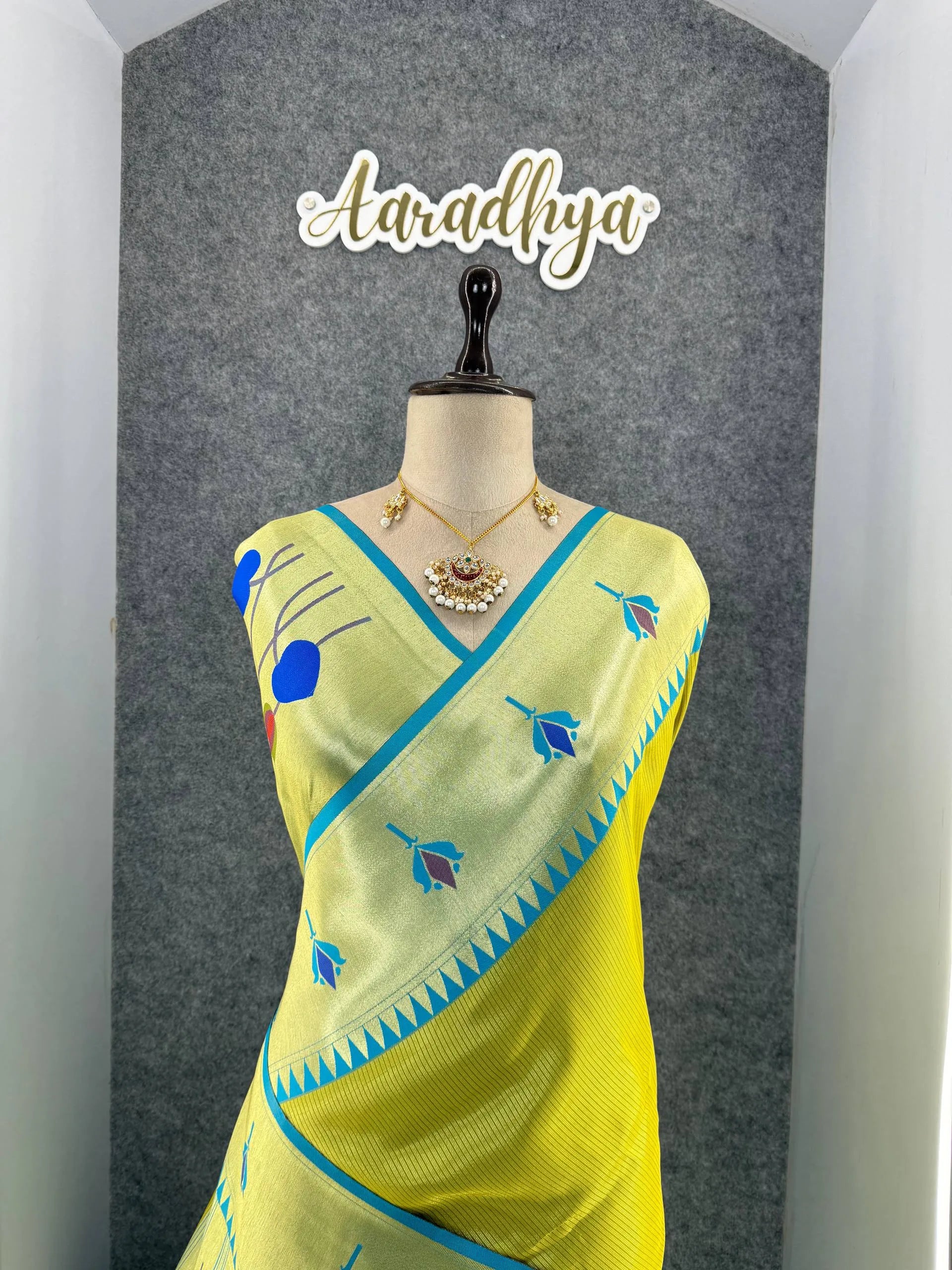 Soft Kanchipuram Tissue Paithani Lotus Silk Saree