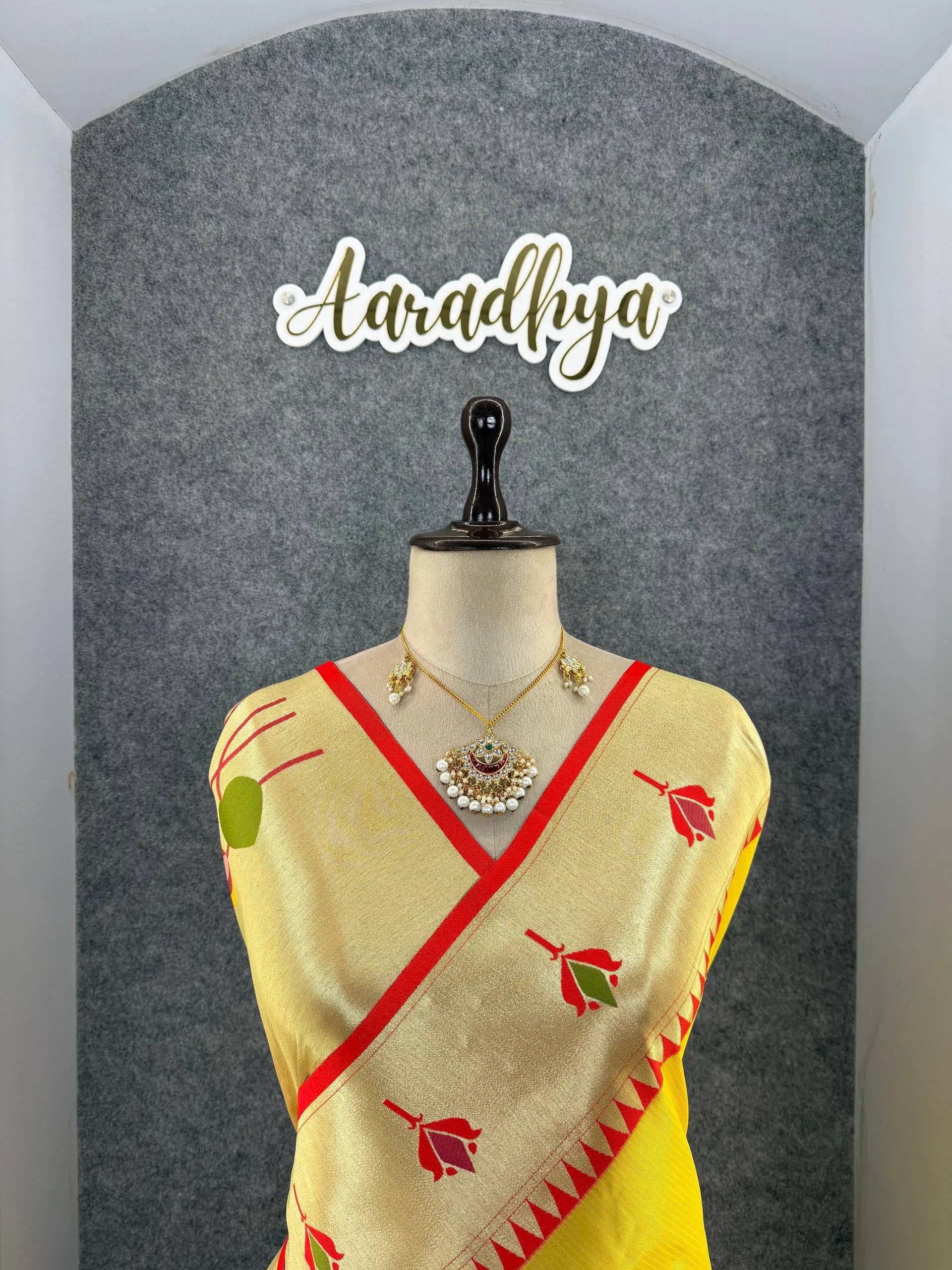 Soft Kanchipuram Tissue Paithani Lotus Silk Saree