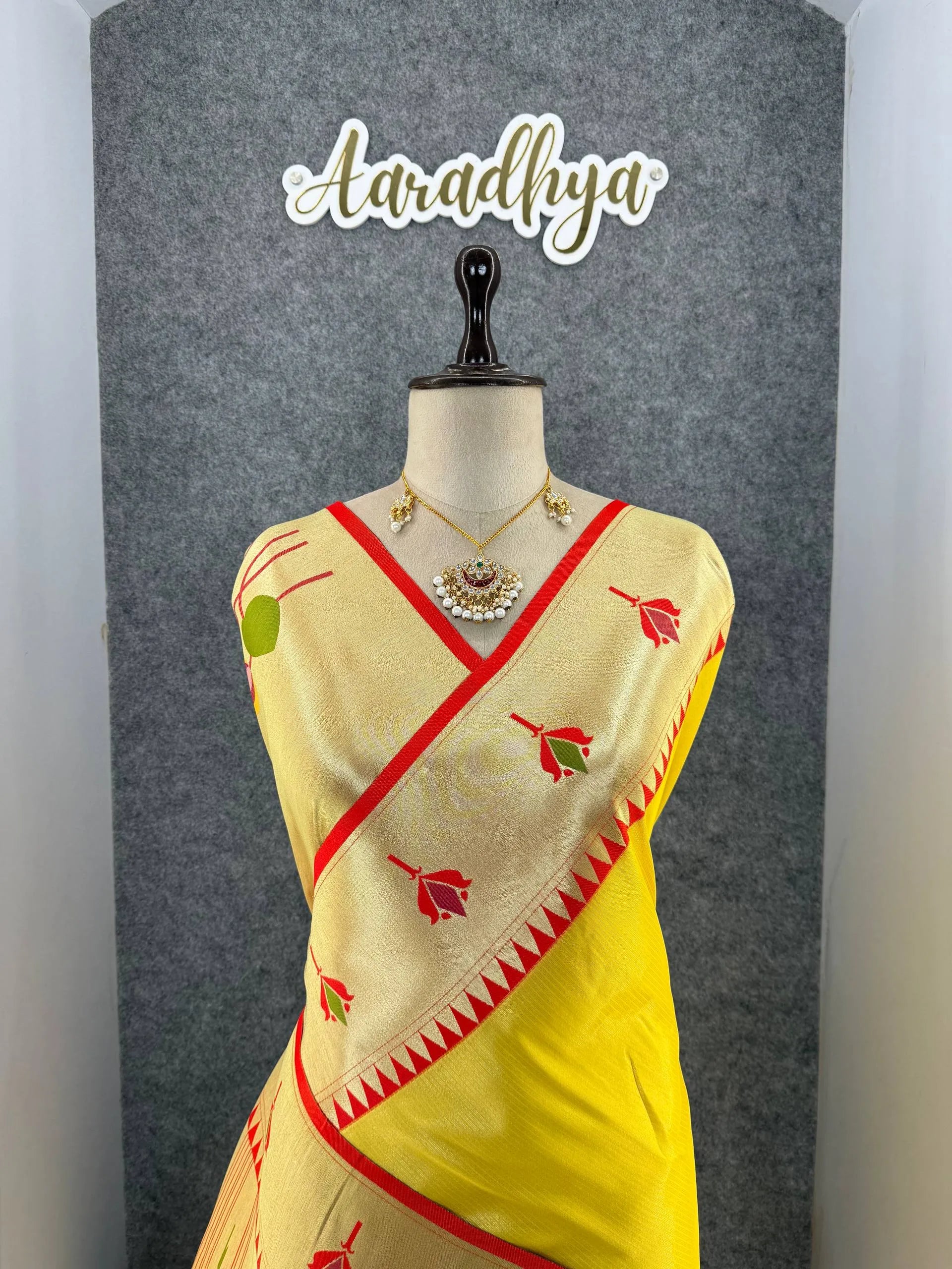 Soft Kanchipuram Tissue Paithani Lotus Silk Saree