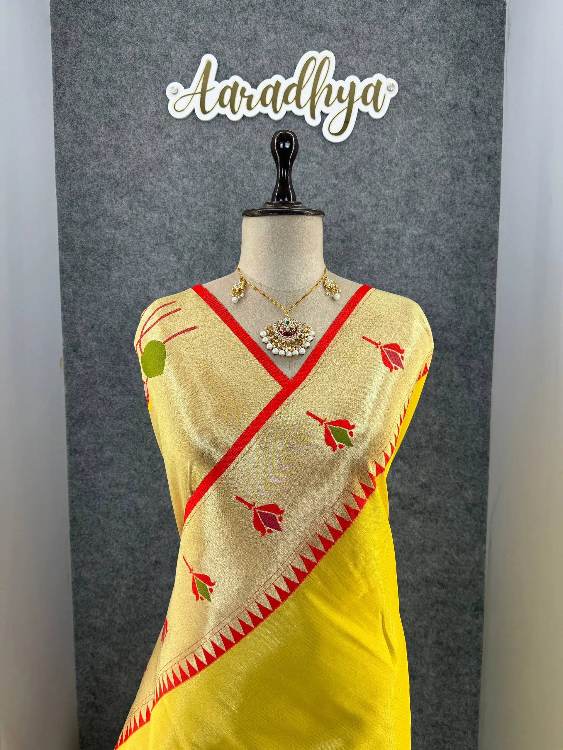 Soft Kanchipuram Tissue Paithani Lotus Silk Saree