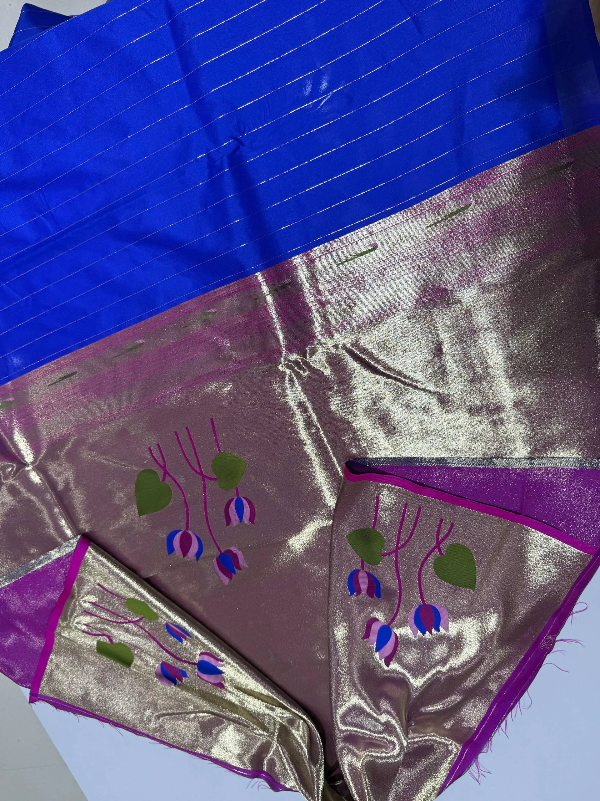 Soft Kanchipuram Tissue Paithani Lotus Silk Saree