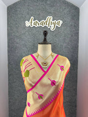 Soft Kanchipuram Tissue Silk Lotus Paithani Saree