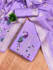AE-018 – Peacock Motif Paithani Dress Material Set