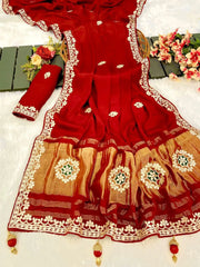 Gaji Silk Original Gala Pallu Gota Pati Hand Work Saree