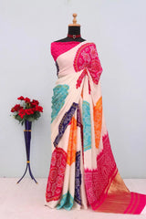 Pure Gajji Silk Bandhani Trending Saree