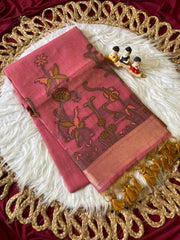 Premium Soft Muga Cotton Flowery Saree