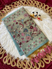 Soft Muga Cotton 3D Elephant Woven Paithani Saree