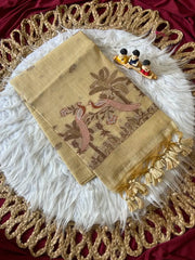 Soft Muga Cotton Double Morni Woven Paithani Saree