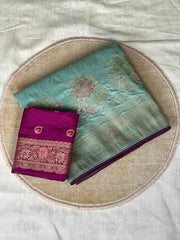 Dola Silk Rich Flowery Banarasi Saree