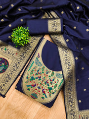 AE-012 – Royal Peacock Garden Paithani Silk Suit Set