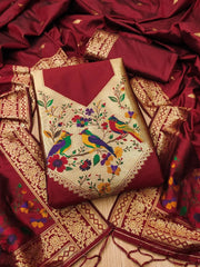 AE-021 – Multicolor Bird Motif Paithani Suit Set