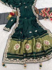 Gaji Silk Original Gala Pallu Gota Pati Hand Work Saree