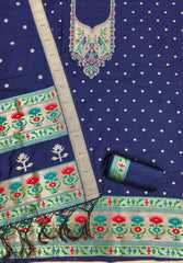 AE-004 – Soft Silk Unstitched Paithani Suits