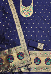 AE-012 – Royal Peacock Garden Paithani Silk Suit Set