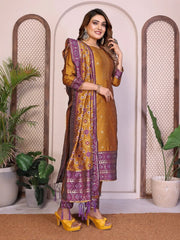 AE-19A – Unstitched Patola Soft Silk 3 Piece Suits