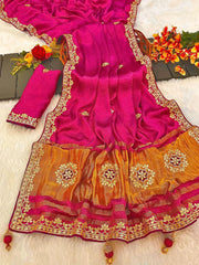 Gaji Silk Original Gala Pallu Gota Pati Hand Work Saree