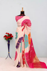 Premium Pure Gajji Silk Bandhani Saree