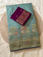 Dola Silk Rich Flowery Banarasi Saree