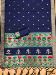 AE-004 – Soft Silk Unstitched Paithani Suits