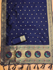AE-012 – Royal Peacock Garden Paithani Silk Suit Set