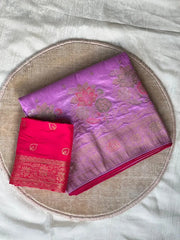 Dola Silk Rich Flowery Banarasi Saree