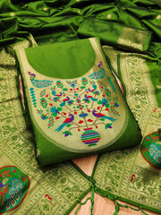 AE-012 – Royal Peacock Garden Paithani Silk Suit Set