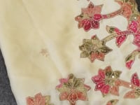 Pure Georgette Applique Work Designer Saree