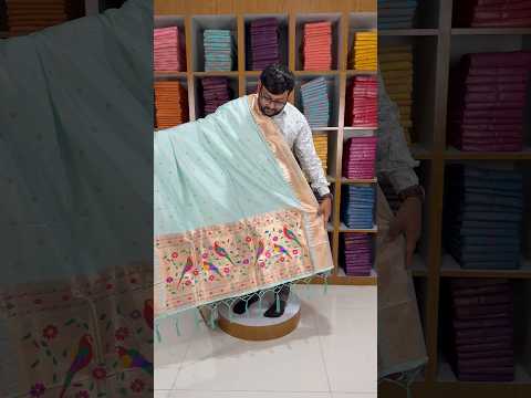 Pure Zari Temple Parrot Paithani Dupatta