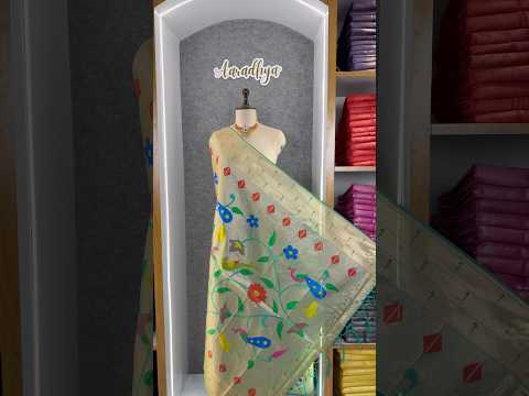 Paithani Jacquard Dupatta with Peacock (Mor) & Floral Weaving