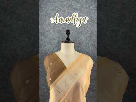 Pure Muga Cotton Parrot Paithani Saree